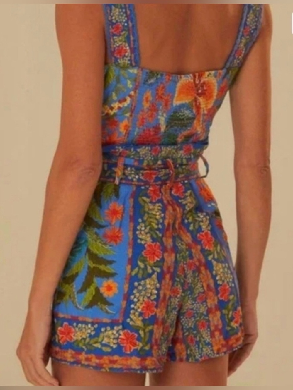 FARM Rio Stitched Garden Blue Romper NEVER WORN - Picture 5 of 9